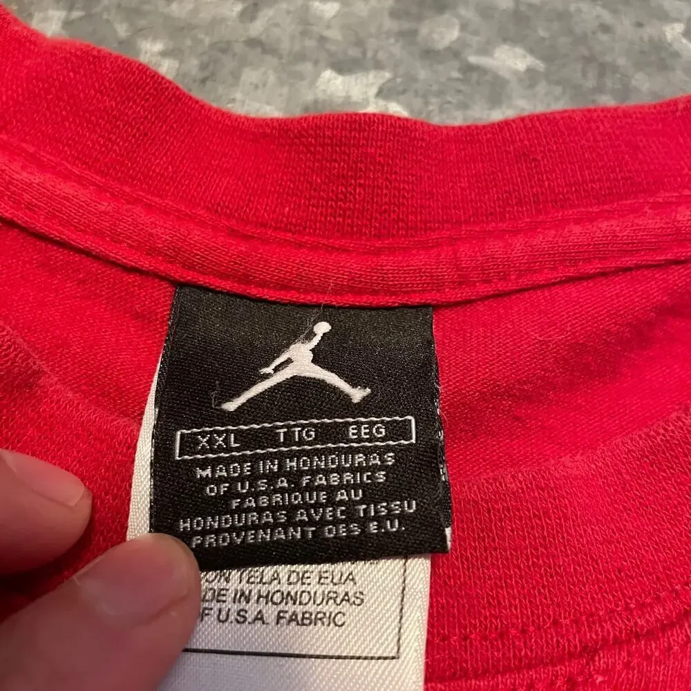 Vintage Y2K Air Jordan Flight Tee Shirt Mens XXL Red Shoe Sneaker Athleisure